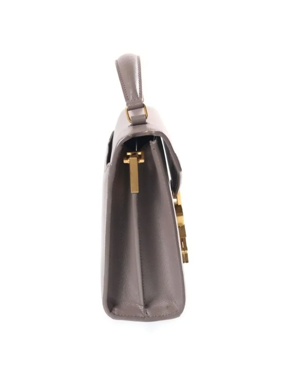 Saint Laurent Paris Cassandra Top Handle 2-Way Shoulder Bag Leather Gray